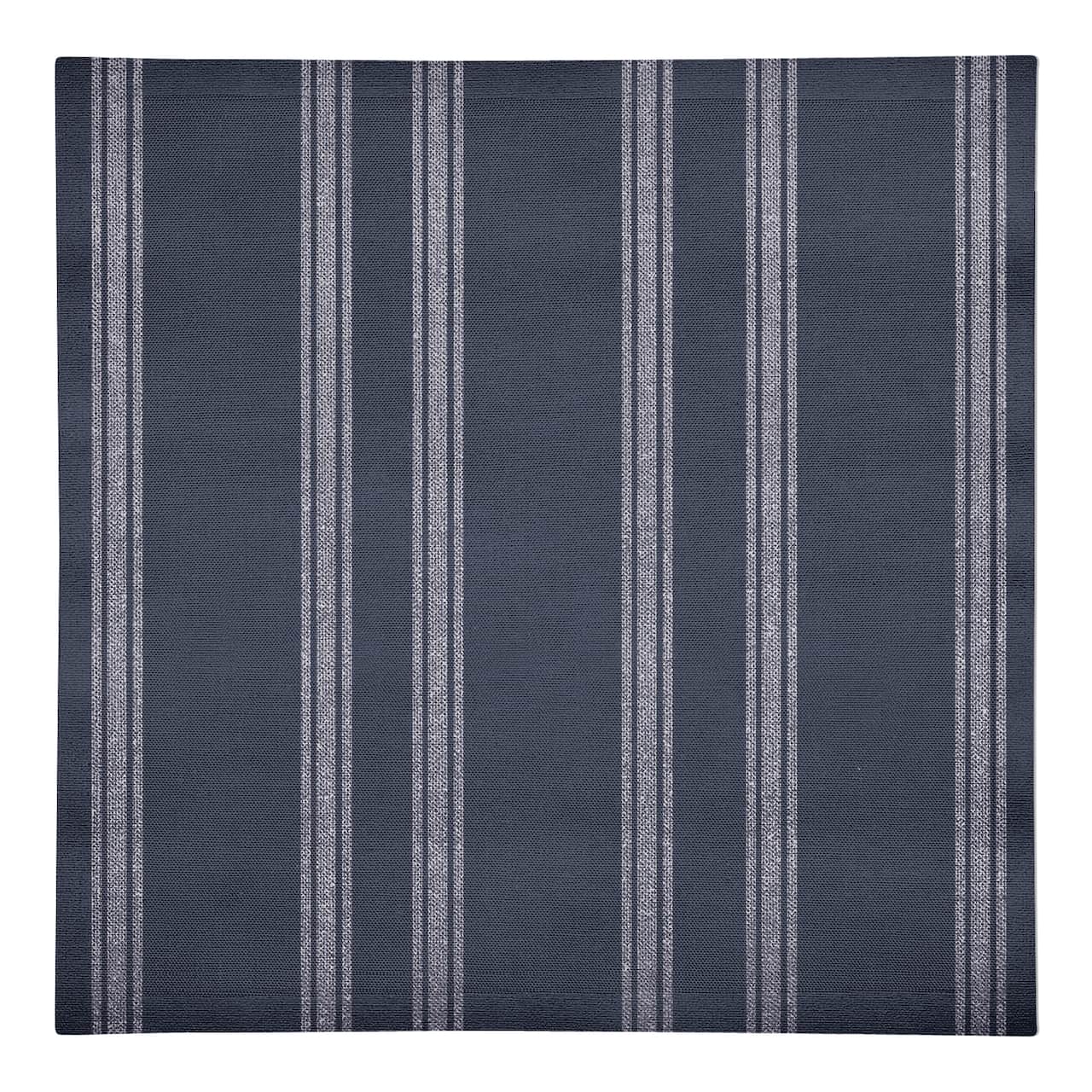 Blue Linen Stripe 10" x 10" Cotton Twill Napkin